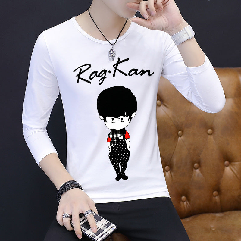 Long-sleeved Bottoming Autumn Clothes Korean Shirt T-shirt Men