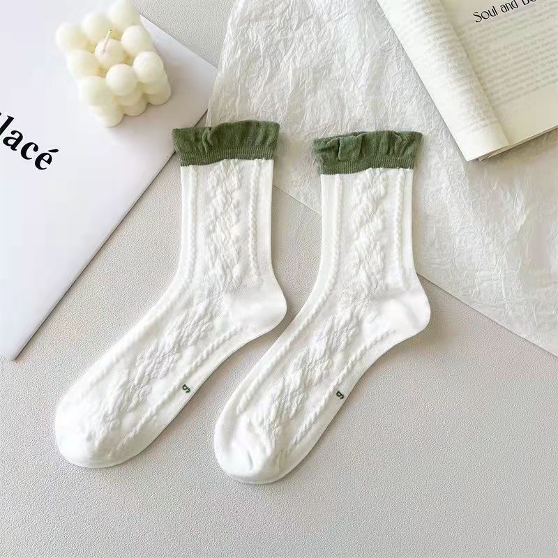 White Lace Cartoon Stockings Can Be Spring And Fall Japanese Jk Pile Of Socks Summer