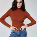 Women's Fashion Simple Pure Color Half Collar Sweater