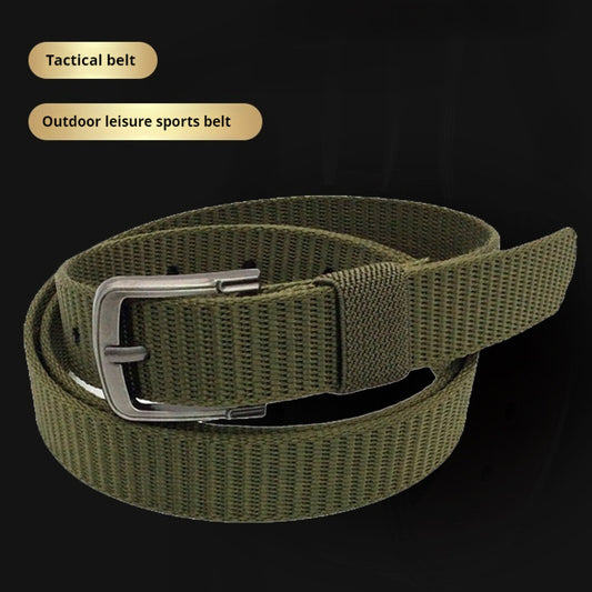 Outdoor Female Nylon Waistband Alloy Pin Buckle Belt