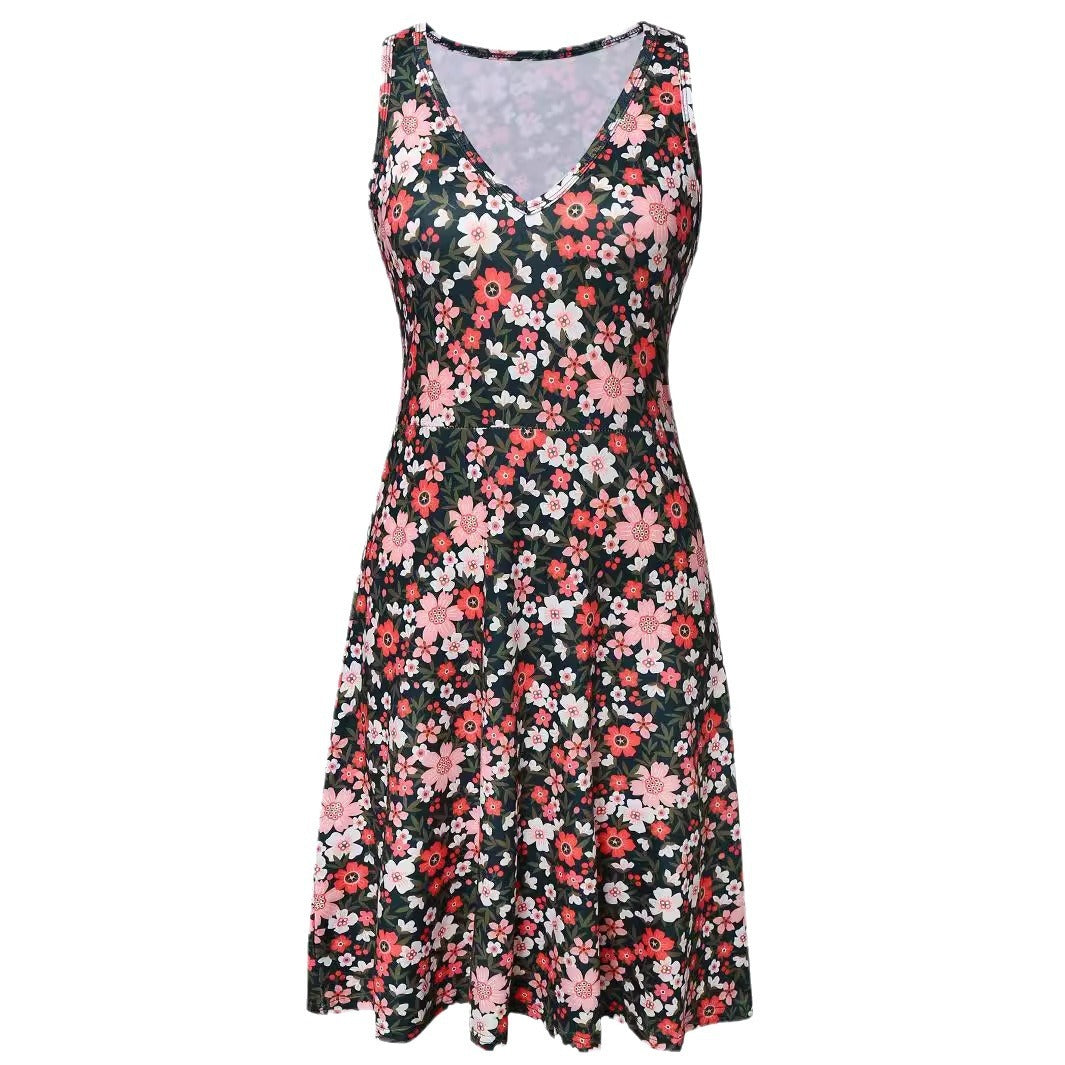 V-neck Vest Slim-fit Beach Dress