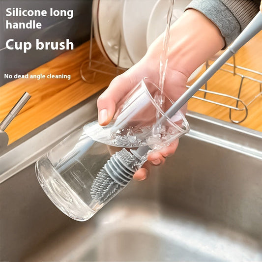 Home Ladle Silicone Cup Brush Cup Cleaning Brush No Dead Angle Gap Plastic Brush Feeding Bottle Glass