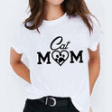 Women's Round Neck Printed T-shirt Short Sleeve