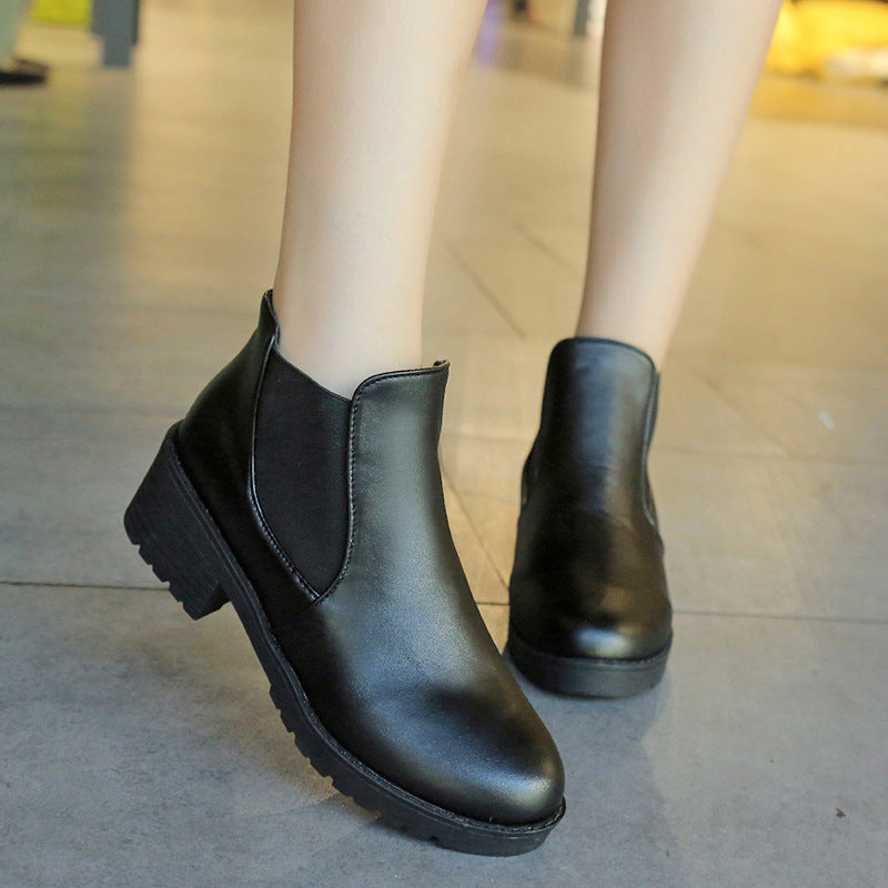 Women's Low-cut Chunky Heel Ankle Boots