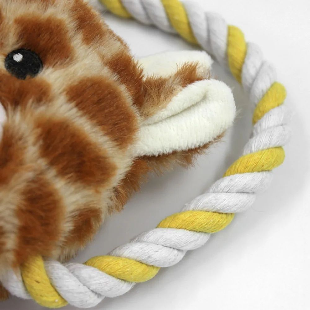 Funny Plush Dog Toys Stuffed Animal-Shaped Zebras Elephant Pet Chew Squeaky Toy Bite Resistant With Rope