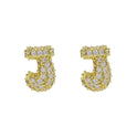 18K Brass Balloon Bubble Zircon Small Size Stud Earrings