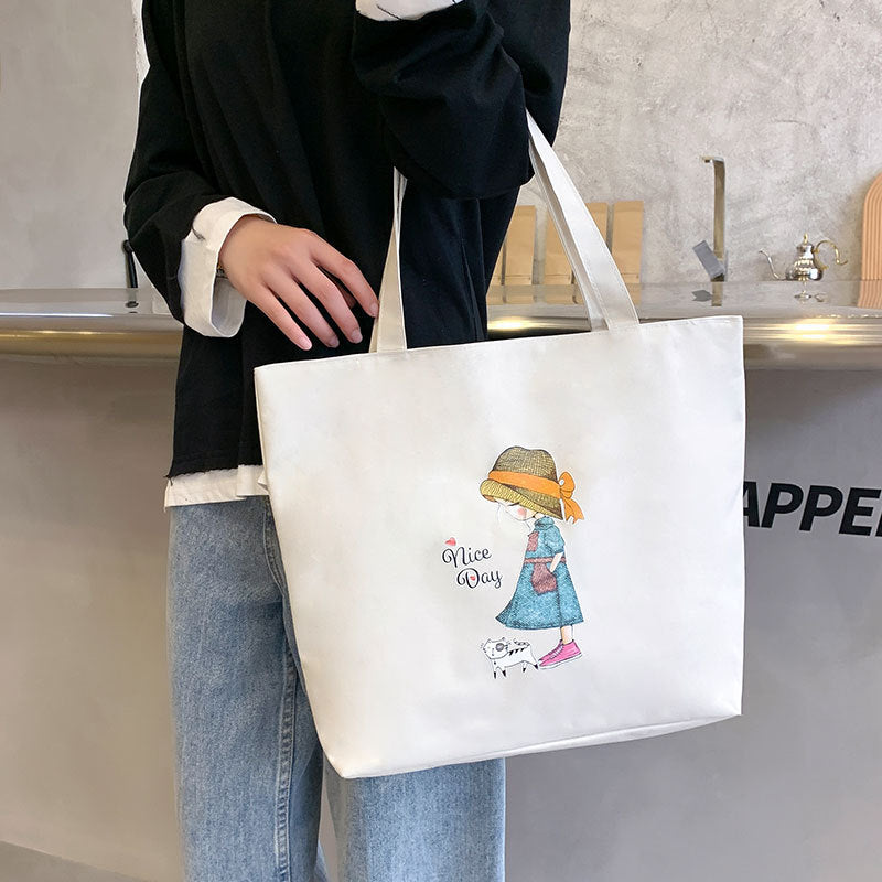 Women's Canvas Bag New Shoulder Handbag Student Tote One Piece