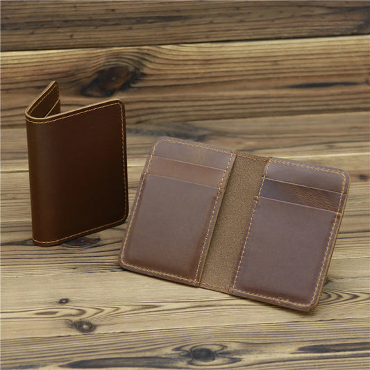 Men's First Layer Of Cowhide Card Case Pocket Simple