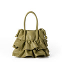 Bag Women's Pleated Ruffled Handbag Casual All-match Messenger Bag