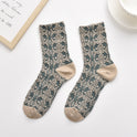 Korean Version Small Fragrant Wind Wrinkle Small Flower Pile Socks