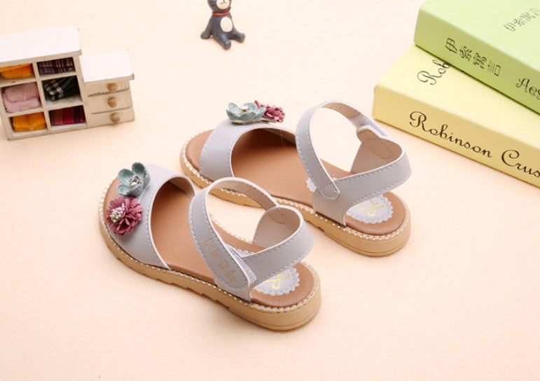 Fashion Children's Shoes Korean Princess Open-toe Middle-aged Children's Little Girls Beach Shoes