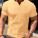 Men's Solid Color Casual Fashion Short Sleeved Shirt