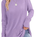 Solid Color Split-finger Long-sleeved Shirt Loose Mid-length