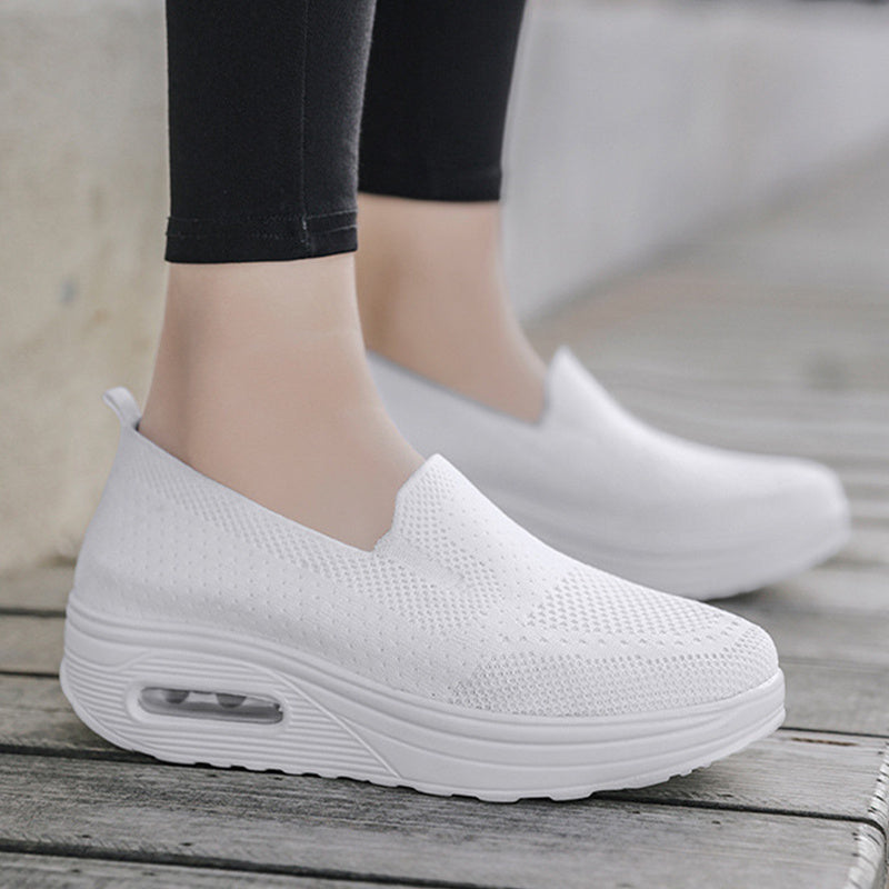 Mesh Air Cushion Walking Shoes For Women With Thick Soles