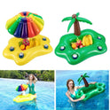 Thick PVC Water Inflatable Rainbow Coconut Tree Ice Bar Inflatable Cup Holder Drink Coaster