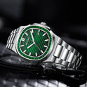 2024 Men's Fashion Diamond Luminous Quartz Watch Waterproof Steel Belt