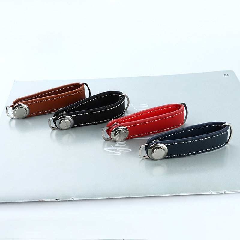 Leather Keychain Creative Leather Keychain Artifact Small Pendant Car Storage Keychain