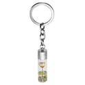 Plant Dried Flower Glass Bottle Pendant Keychain