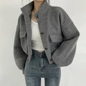 Short Idle Style Loose Casual Woolen Woolen Coat