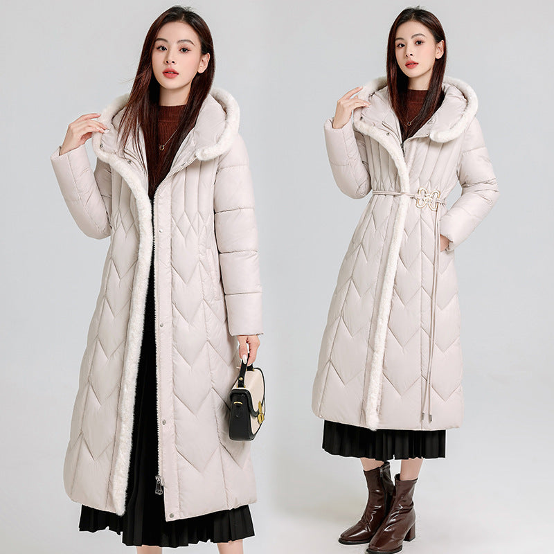 Long Overknee Down Cotton-padded Coat Lightweight Mom Coat