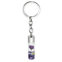 Plant Dried Flower Glass Bottle Pendant Keychain