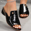 New Chunky Heel Patent Leather Plus Size Temperament Women's Fashion Sandals