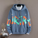 Printed Letter Men's Long-sleeved Shirt Loose Casual Hoodie Top