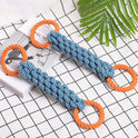 Pet Dog Toy Double-ring Chewable Cotton Knot Toy Tooth Cleaning Durable Braided Bone Rope Pet Teething Toy Pet Supplies