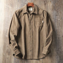 American Retro Style Washed Corduroy Long-sleeved Thickened Casual Shirt