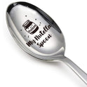 Funny Tea Lovers Gift Best Carved Stainless Steel Teaspoon Caddy Spoon