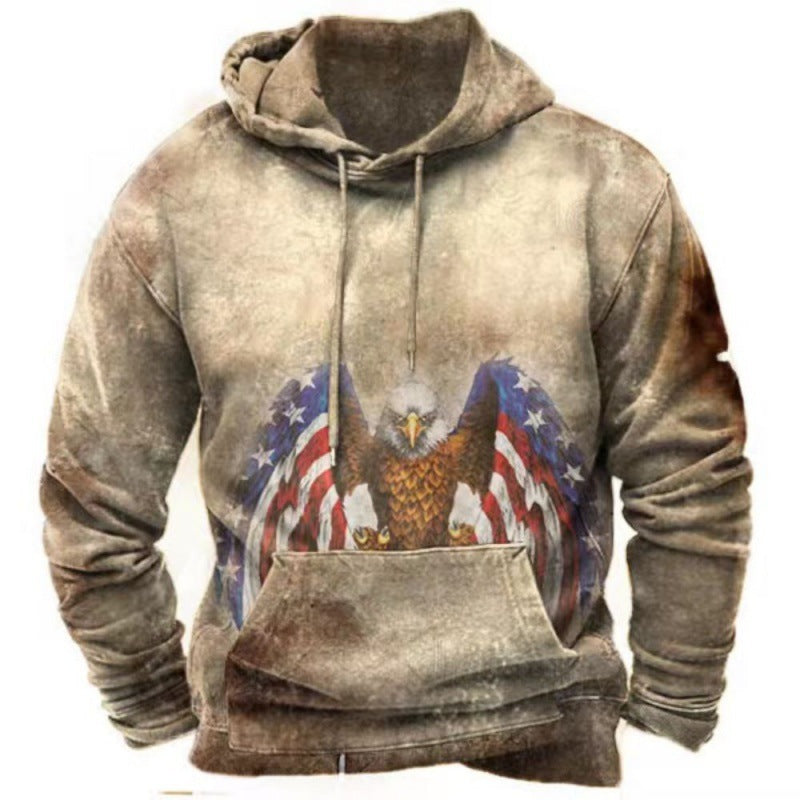 Retro Sweater 3D Printing Plus Size Loose Leisure Pullover Hoodie