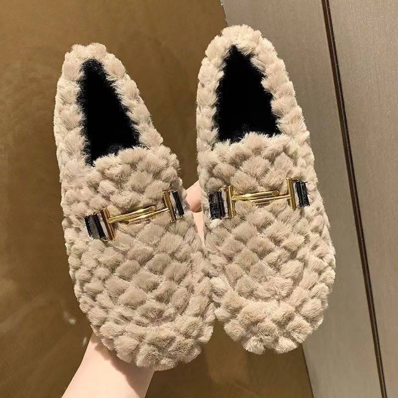 Add Fleece Warm Thick Soled Cotton Shoes Woolly Shoes Casual Shoes