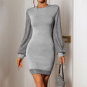 European And American Sequins Dress Leisure Mid-length Pullover