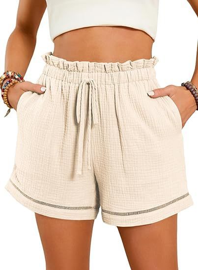 High Waist Lace-up Loose-fitting Wide-leg Short Jumpsuit