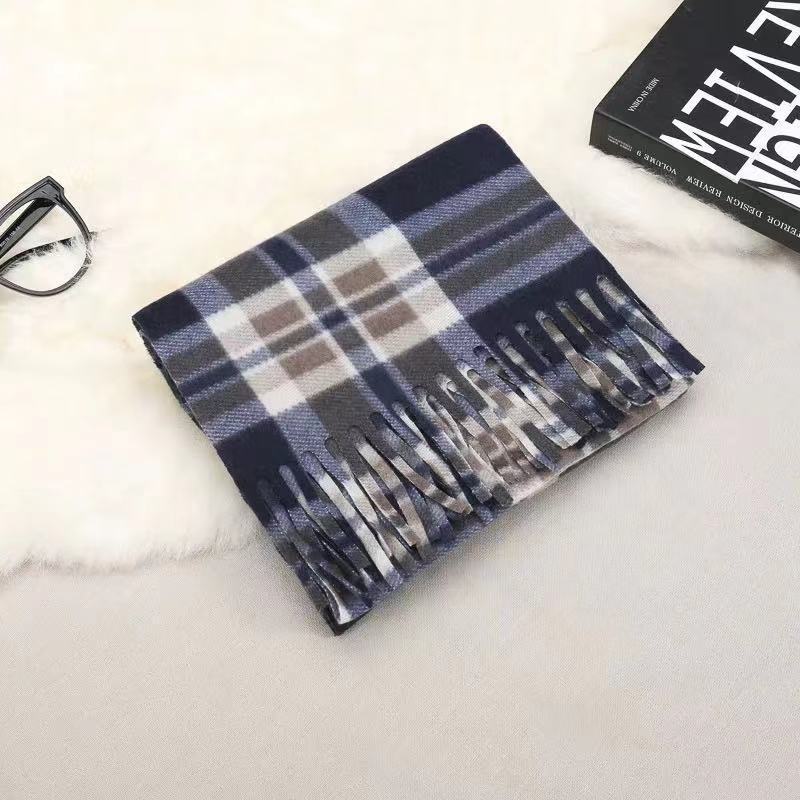 Autumn And Winter Classic Plaid Double-sided Velvet Gift Men's Warm Scarf Women's Shawl