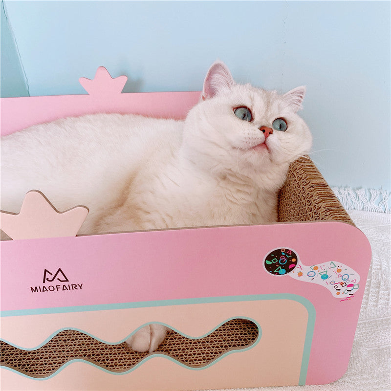 Girl's Heart Corrugated Cat Scratch Board Crown Cat Litter Cat With A Ball Without Dwarfing Cat Claw Toy