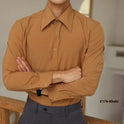 Long Sleeve Business Casual Large Pointed Collar Slim Fit Inner Wear Shirt Men