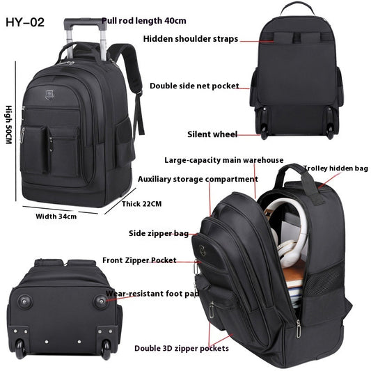 Trolley Backpack Ultra-light Trolley Bag Large Capacity Single-directional Wheel