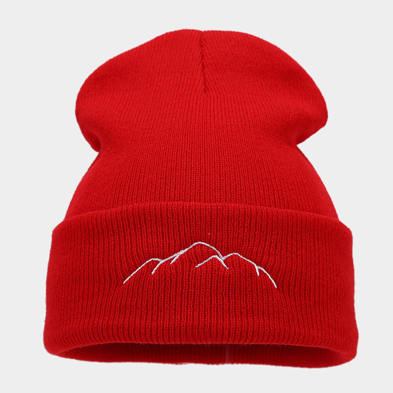 Peak Embroidery Sleeve Cap Trendy Outdoor Fashion Personalized Warm Keeping Beanie Hat