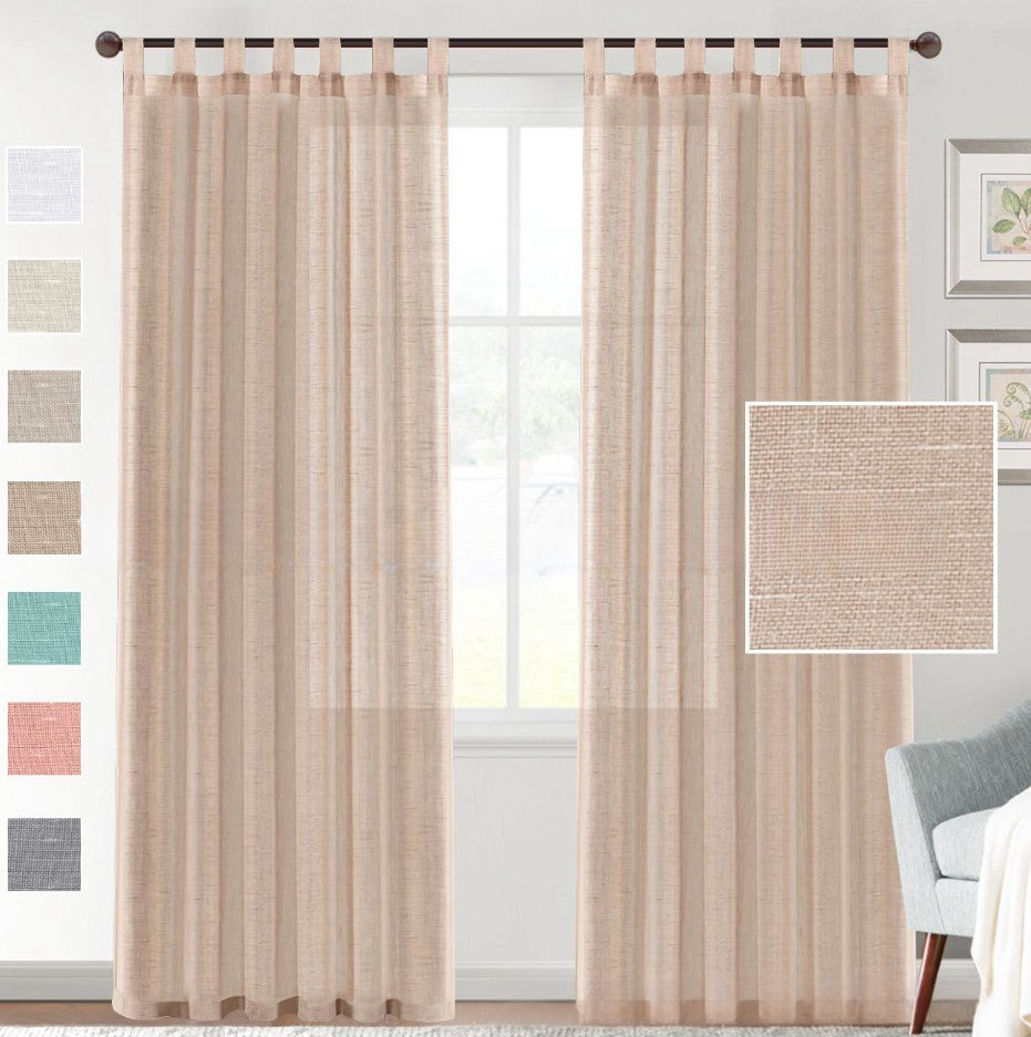 Linen Yarn Curtain Transparent Window Screen