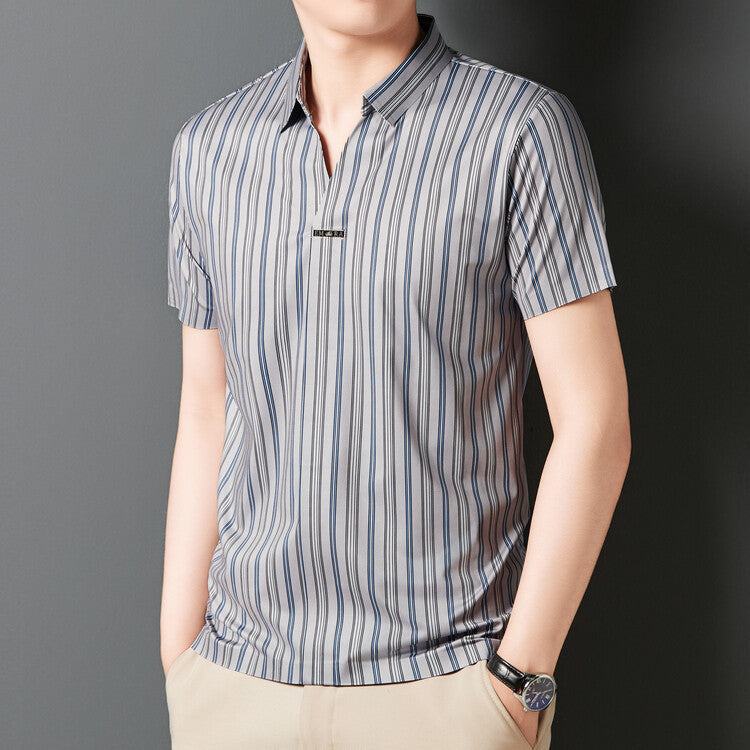 Summer Men's Short Sleeve Striped