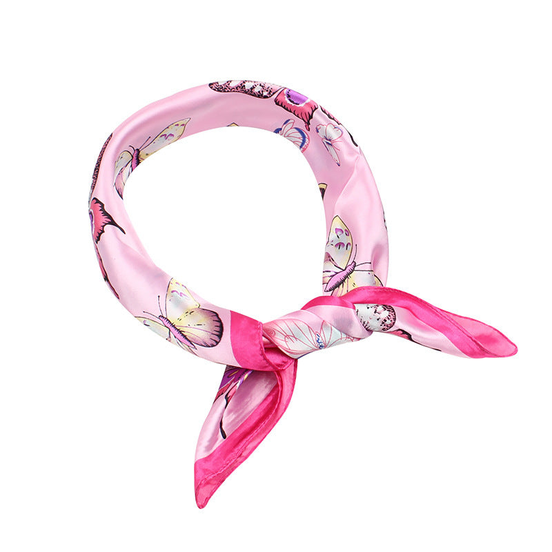 Elegant Print Butterfly Scarf Fashion Square Scarf Ladies Fashion