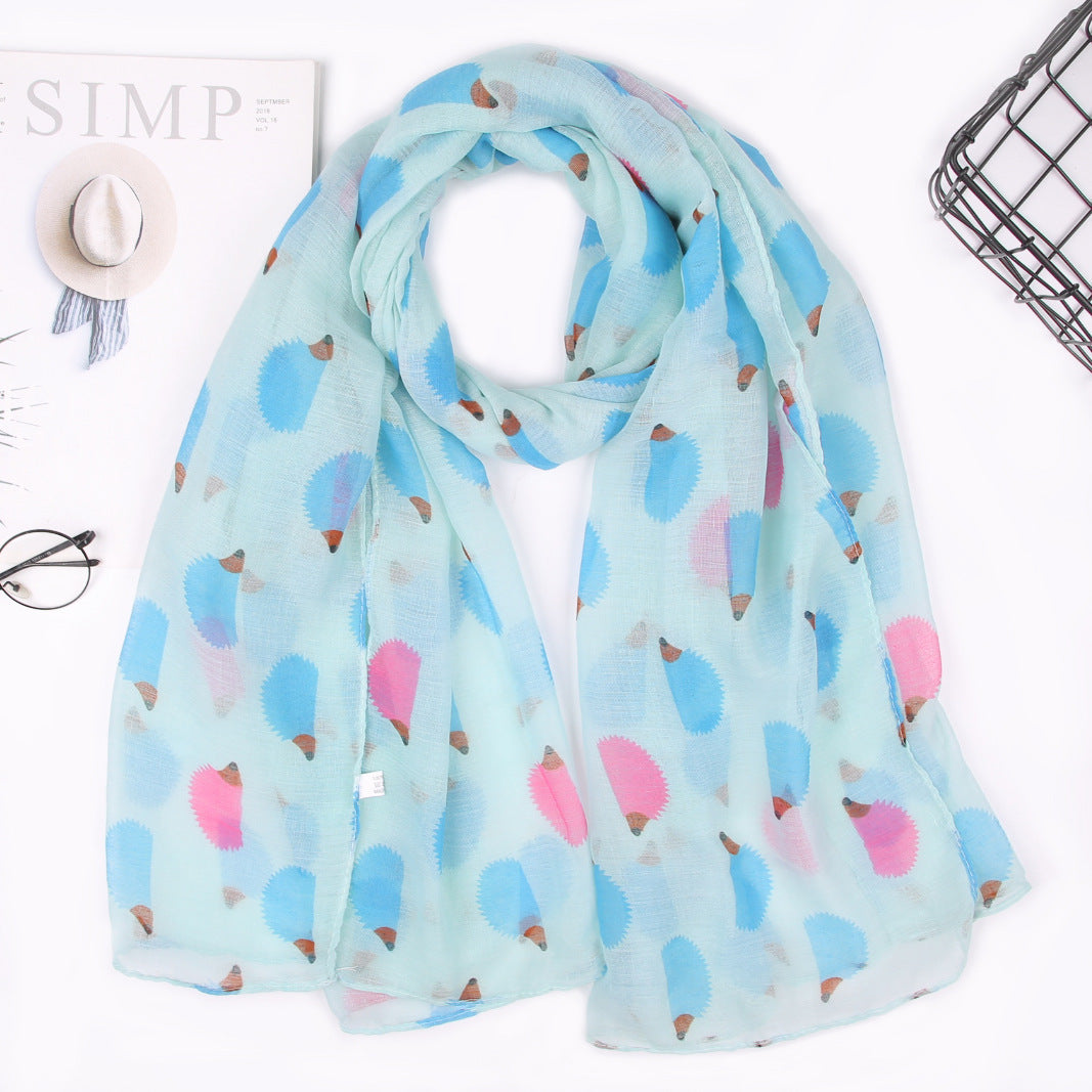 New Hedgehog Print Paris Scarf