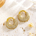 Fashion Shape Diamond-studded Design Titanium Steel Earrings