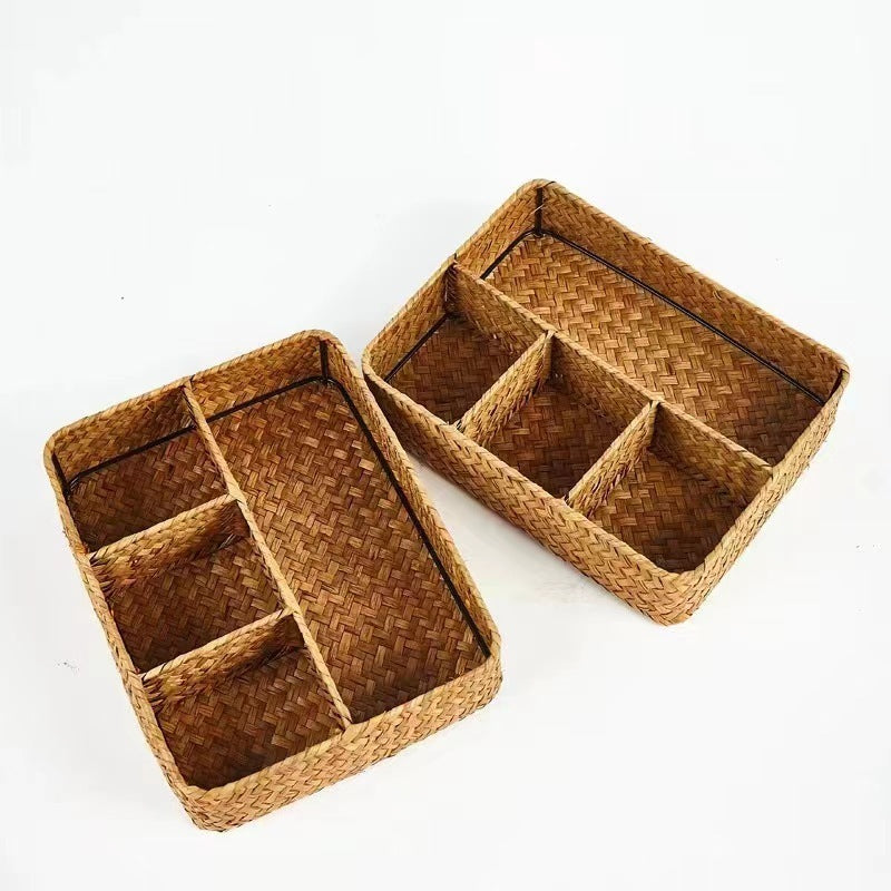 Seaweed Weaved Storage Basket Office Desktop Sundries Storage Basket