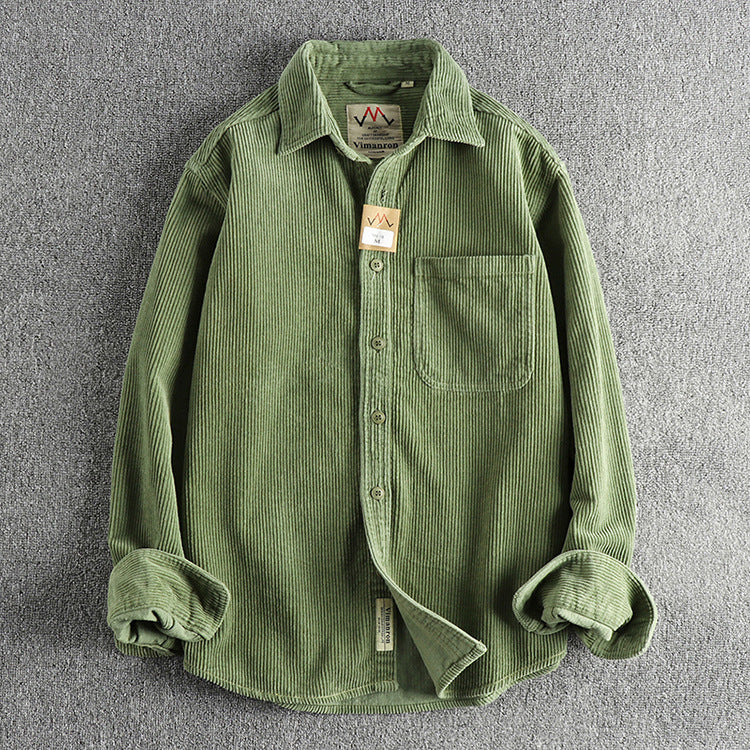 Pure Cotton Corduroy Washed Long Sleeve Shirt