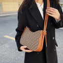 Fashion Leather Women's Check Crossbody Bag