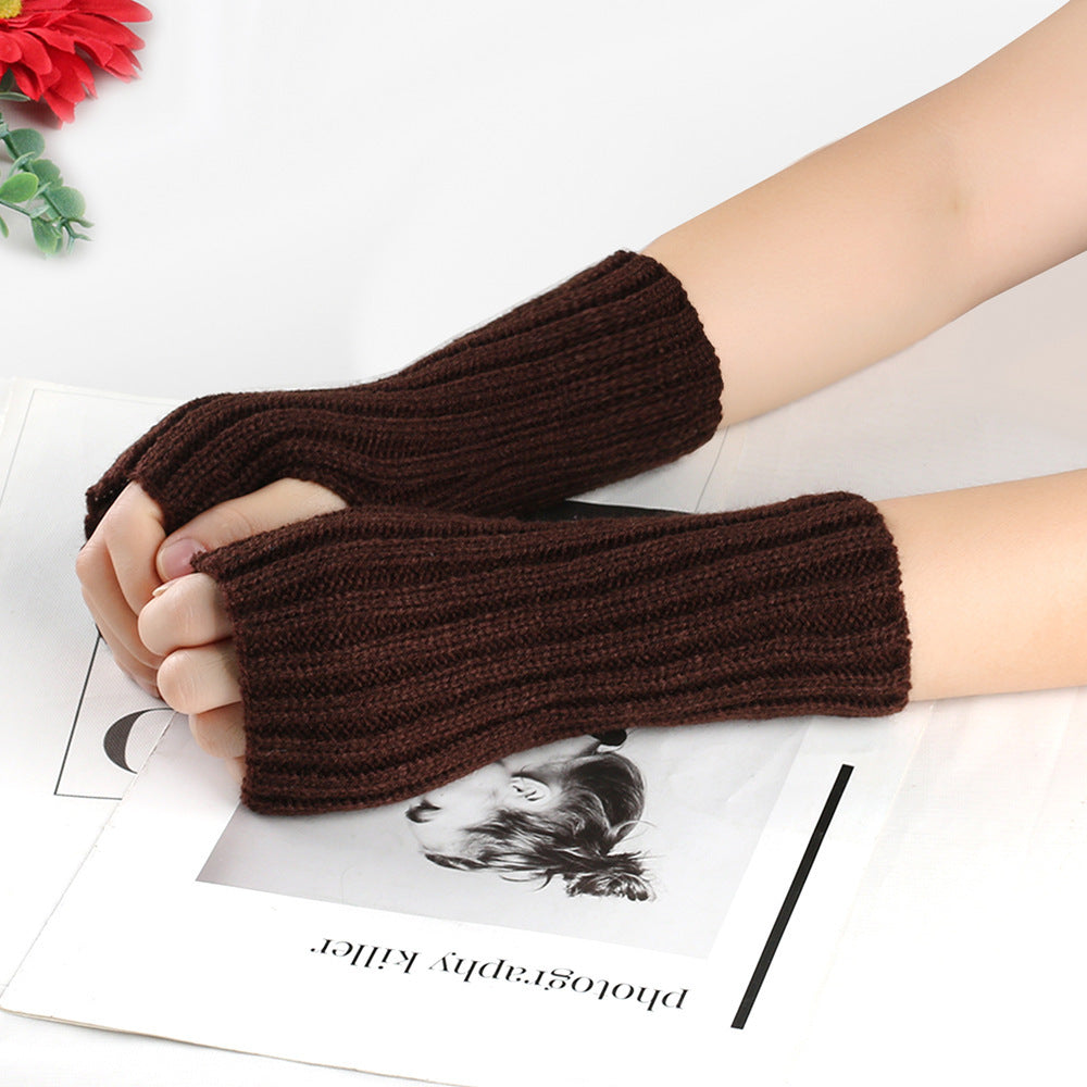 Knitting Wool Gloves Straight Arm Knitted Warm