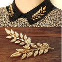 Elegance Leaf Shaped Brooch Personality Shirt Collar Pin Suit Collar Buckle Corsage