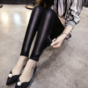 Faux Leather Plus Velvet Outerwear Leather Pants Women's Stretch Fleece Leather Pants Women